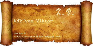 Köves Viktor névjegykártya